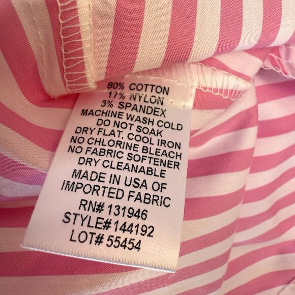 Jude Connally Finley Shirt Dress Pink & White Striped Preppy Size Medium - Picture 4 of 4